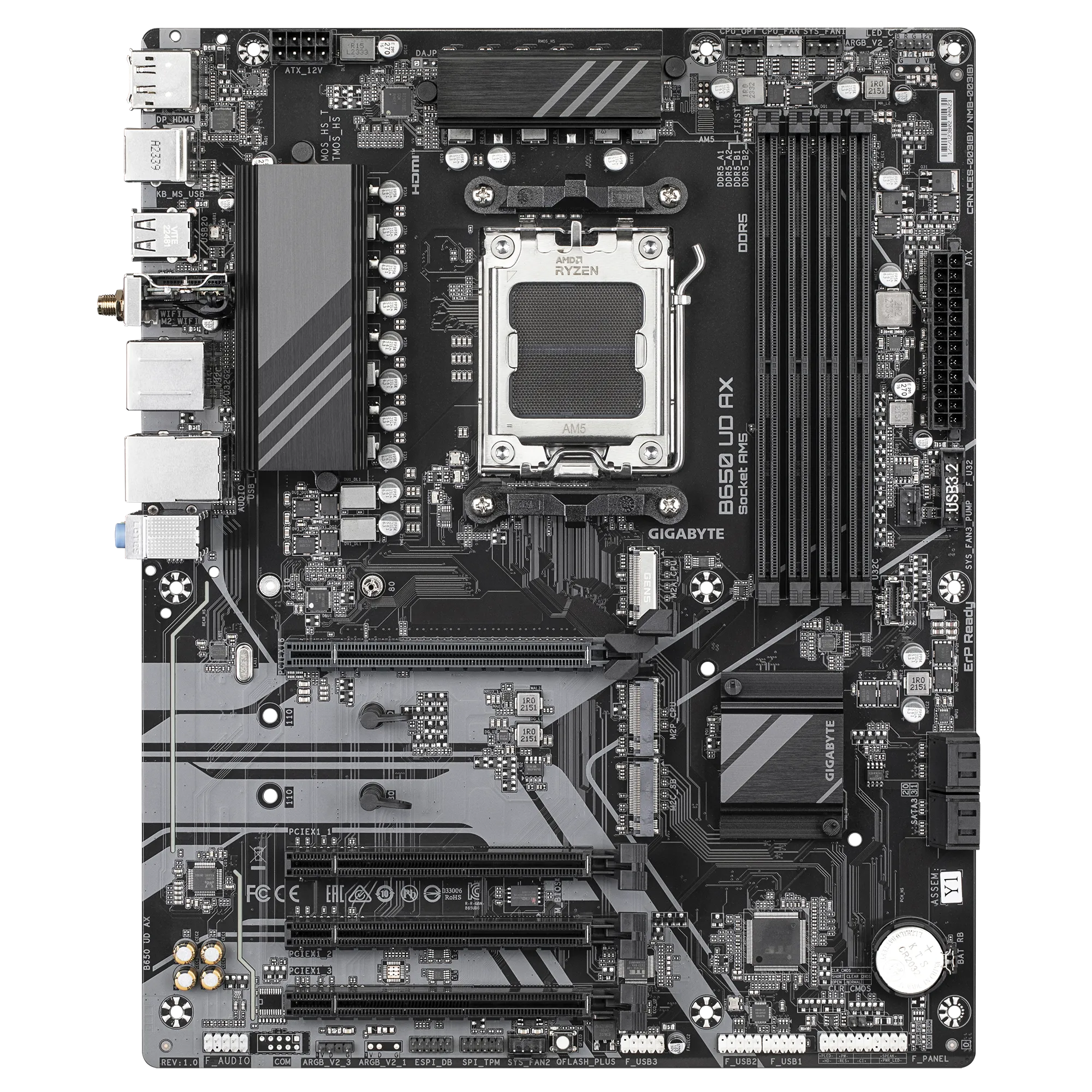 GIGABYTE AMD B650 UD for AMD AM5; 4x Dual DDR5; 3x M2; HDMI; DP.