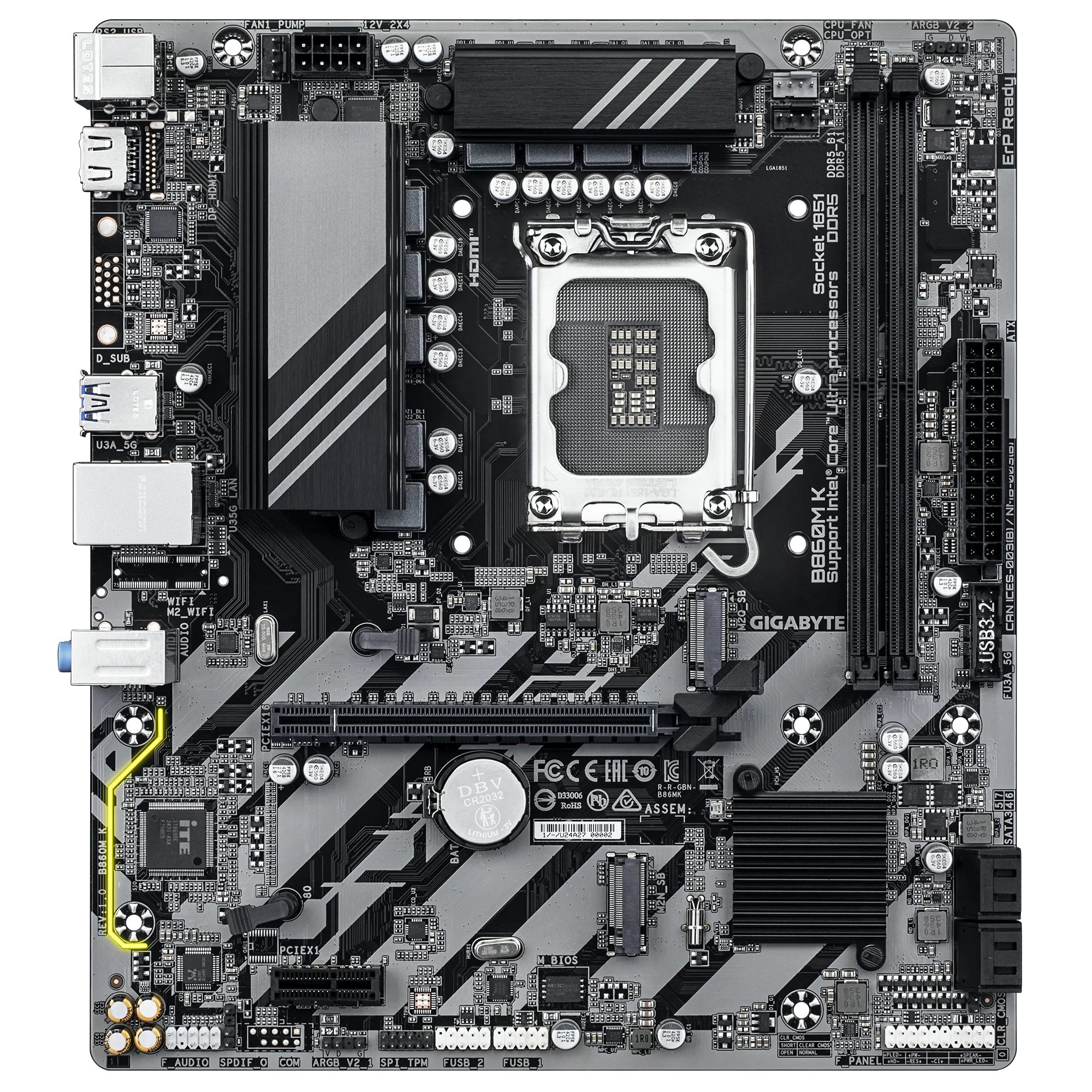 GIGABYTE Intel® B860 Chipset for LGA 1851; 2x DDR5; 2x M2; HDMI; mATX