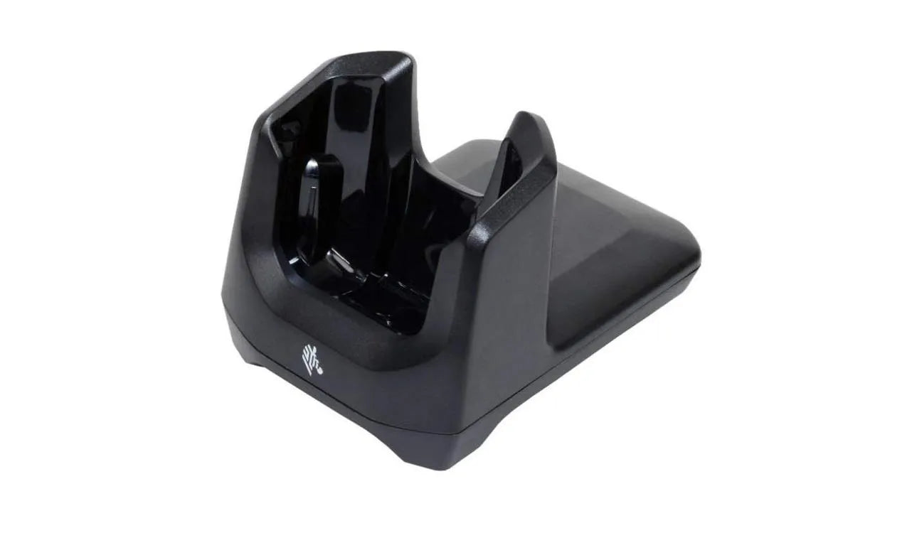 Zebra TC21/TC26 Single Slot Charge Cradle; support terminal and terminal with trigger handle; power supply and USB cable sold separately
