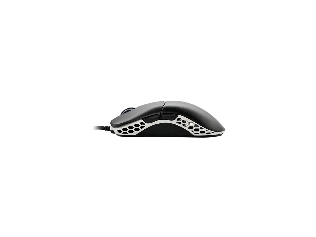 Ducky Mouse Feather Black and White - Huano Blue switches.