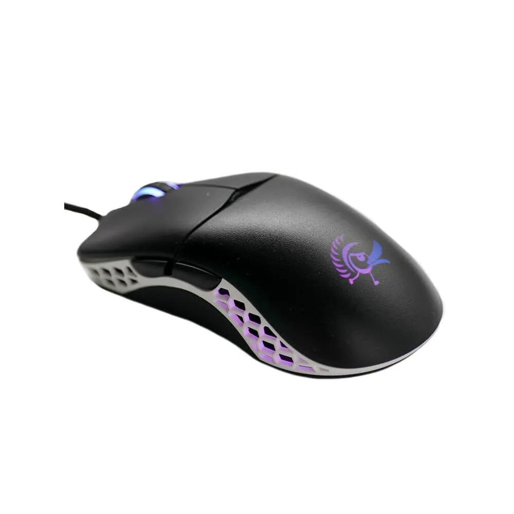 Ducky Mouse Feather Black and White - Omron D2FC-F-K 60M switches.
