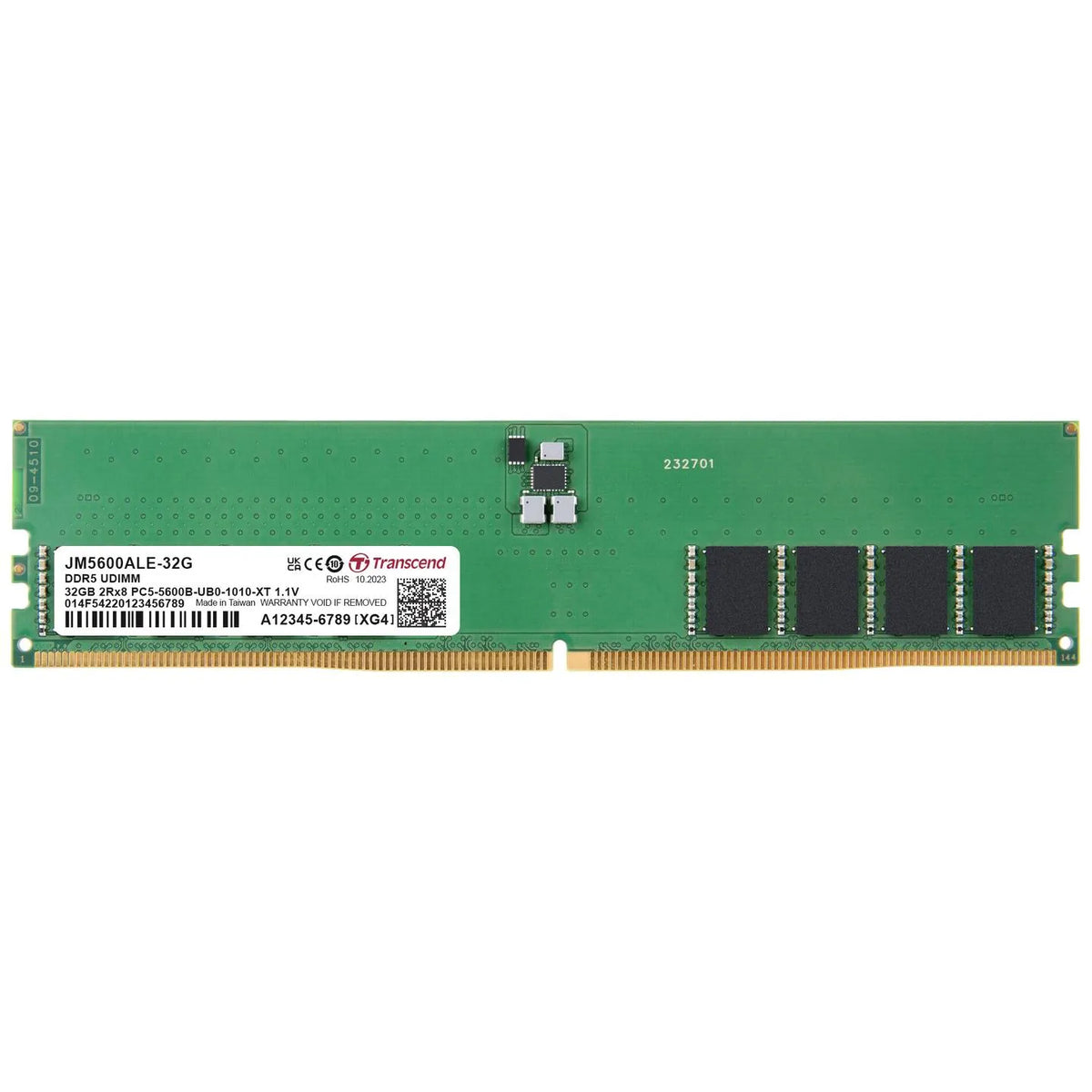 TRANSCEND JET MEMORY 32GB DDR5-5600 Unbuffered DESKTOP Long-DIMM 2RX8 CL46 (2Gx8)x16