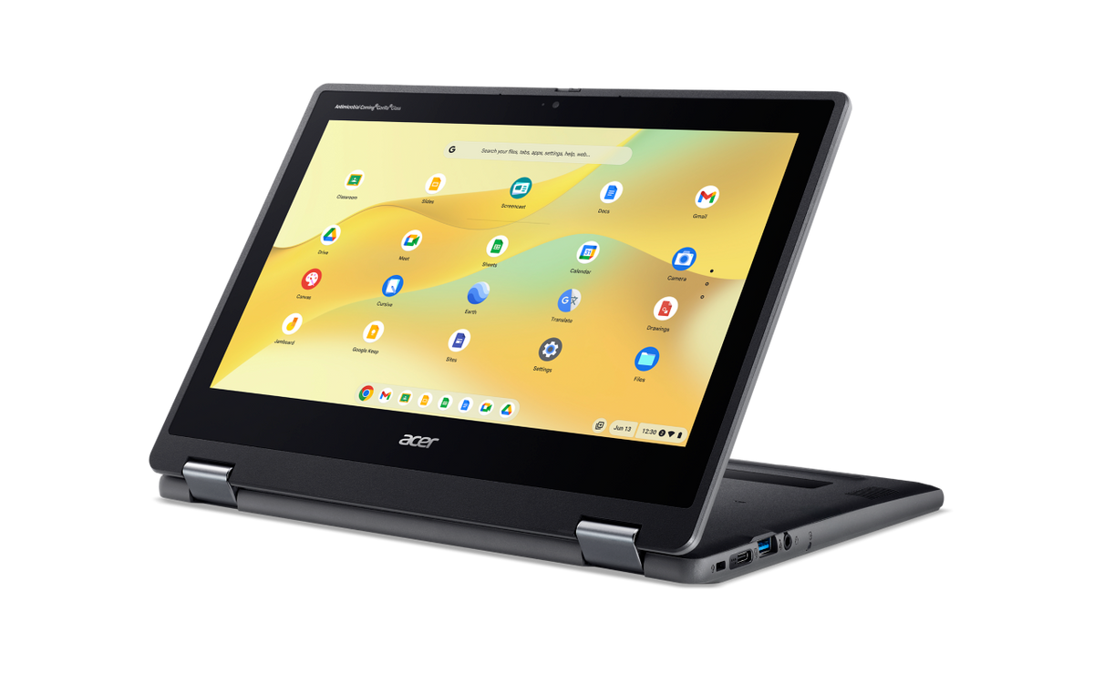 Acer Chromebook Spin 511 11.6" HD IPS touch Celeron N150 4 GB LPDDR5 eMMC 32GB Micro SD card reader WIFI6E+BT HD USB Camera 5MAF MIPI 53Wh Li-ion battery 65W Google Chrome OS 3 Years Carry in (R757T-TCO-C4KA)