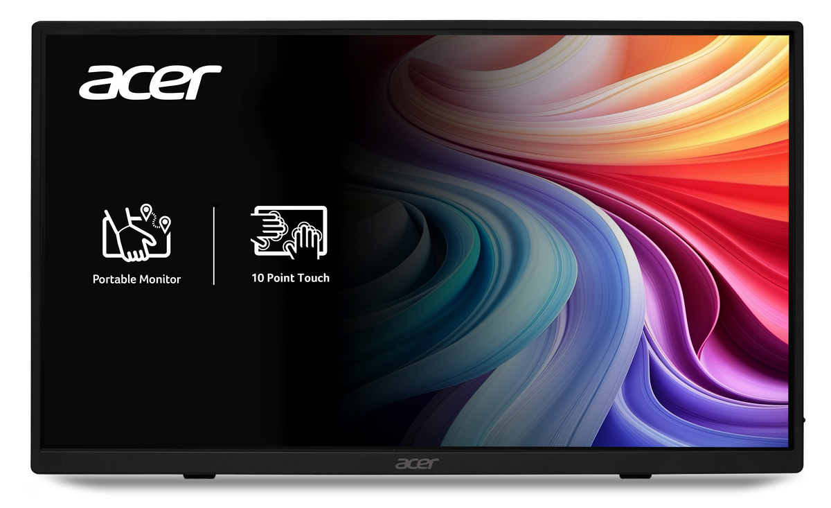 Acer 15.6" Portable Touch FHD IPS Screen 16:9 HDR10 1x miniHDMI + 2xType-C + Speakers + Audio out Wall Mountable Includes Cover (USB Type C/ Mini HDMI TO HDMI and USB Type C To USB cables included) 1 YR Warranty (PM161QT)