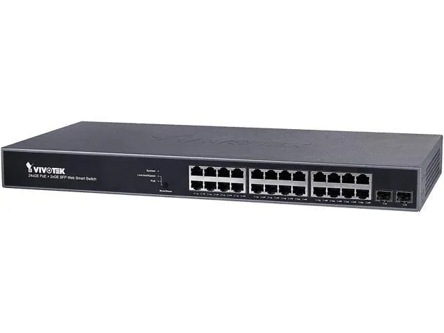 VIVOTEK Managed Websmart 24x Gigabit PoE 2x SFP; 370W.