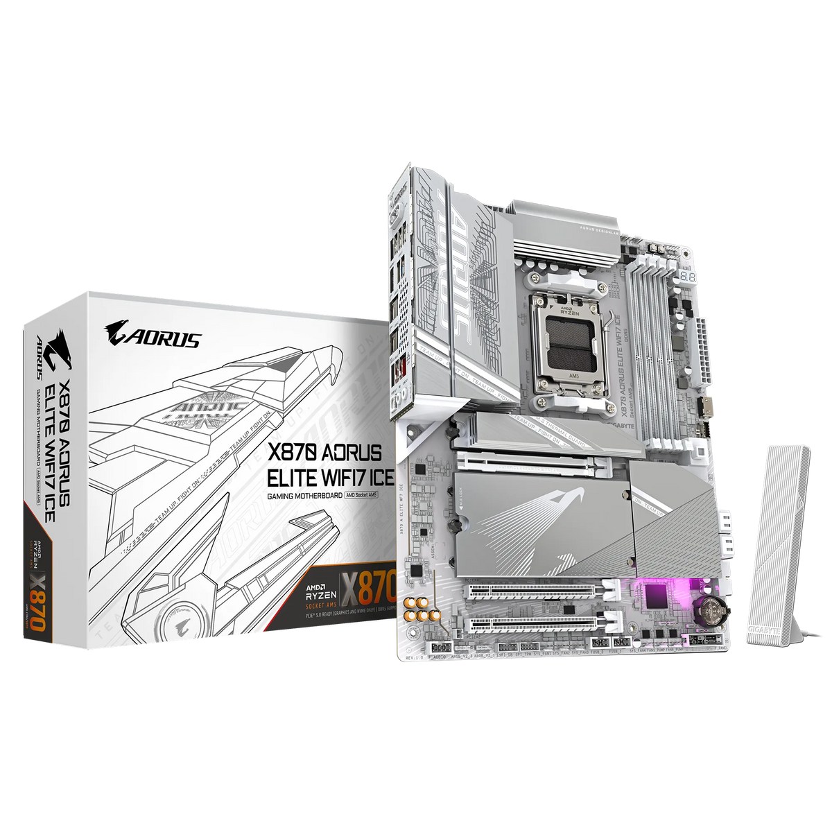 GIGABYTE Aorus AMD X870 Chipset for AMD AM5; 4x DDR5; 4x M2; 2x HDMI (1x Front)/2 x USB4® USB Type-C®; ATX.
