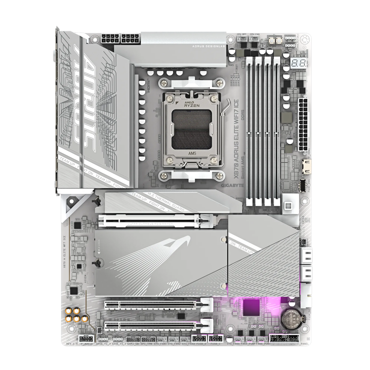 GIGABYTE Aorus AMD X870 Chipset for AMD AM5; 4x DDR5; 4x M2; 2x HDMI (1x Front)/2 x USB4® USB Type-C®; ATX.