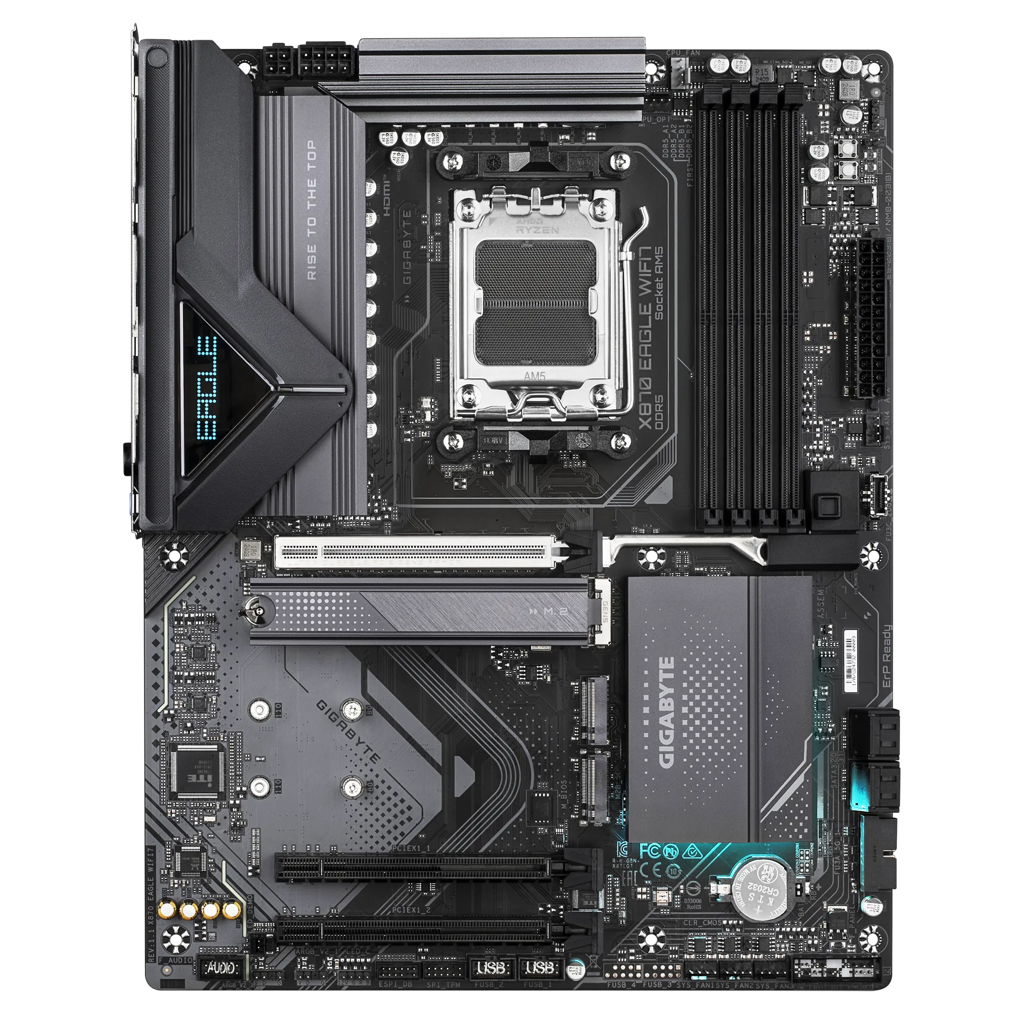 GIGABYTE AMD X870 Chipset for AMD AM5; 4x DDR5; 3x M2; HDMI/2 x USB4® USB Type-C®; ATX.