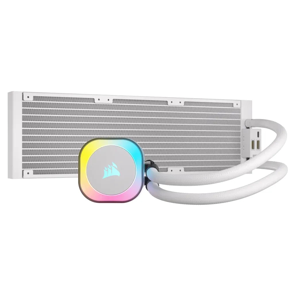 CORSAIR iCUE LINK H150i RGB Liquid CPU Cooler - QX120 RGB Fans - White - 360mm Radiator - Fits Intel® LGA 1700; AMD® AM5 - Hub I