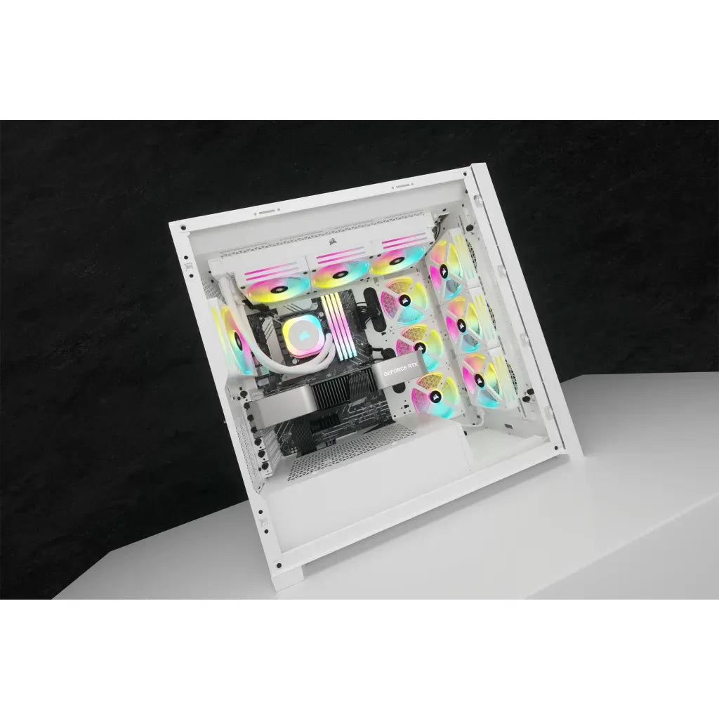 CORSAIR iCUE LINK H150i RGB Liquid CPU Cooler - QX120 RGB Fans - White - 360mm Radiator - Fits Intel® LGA 1700; AMD® AM5 - Hub I