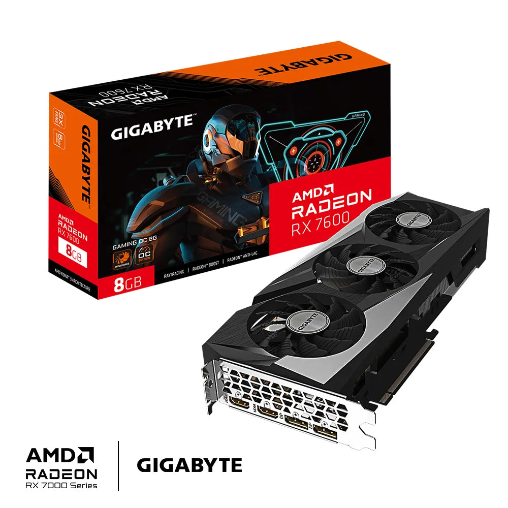 Gigabyte Radeon RX 7600 GAMING OC 8G, Radeon RX 7600, 8 GB, GDDR6, 128 bit, 7680 x 4320 pixels, PCI Express 4.0