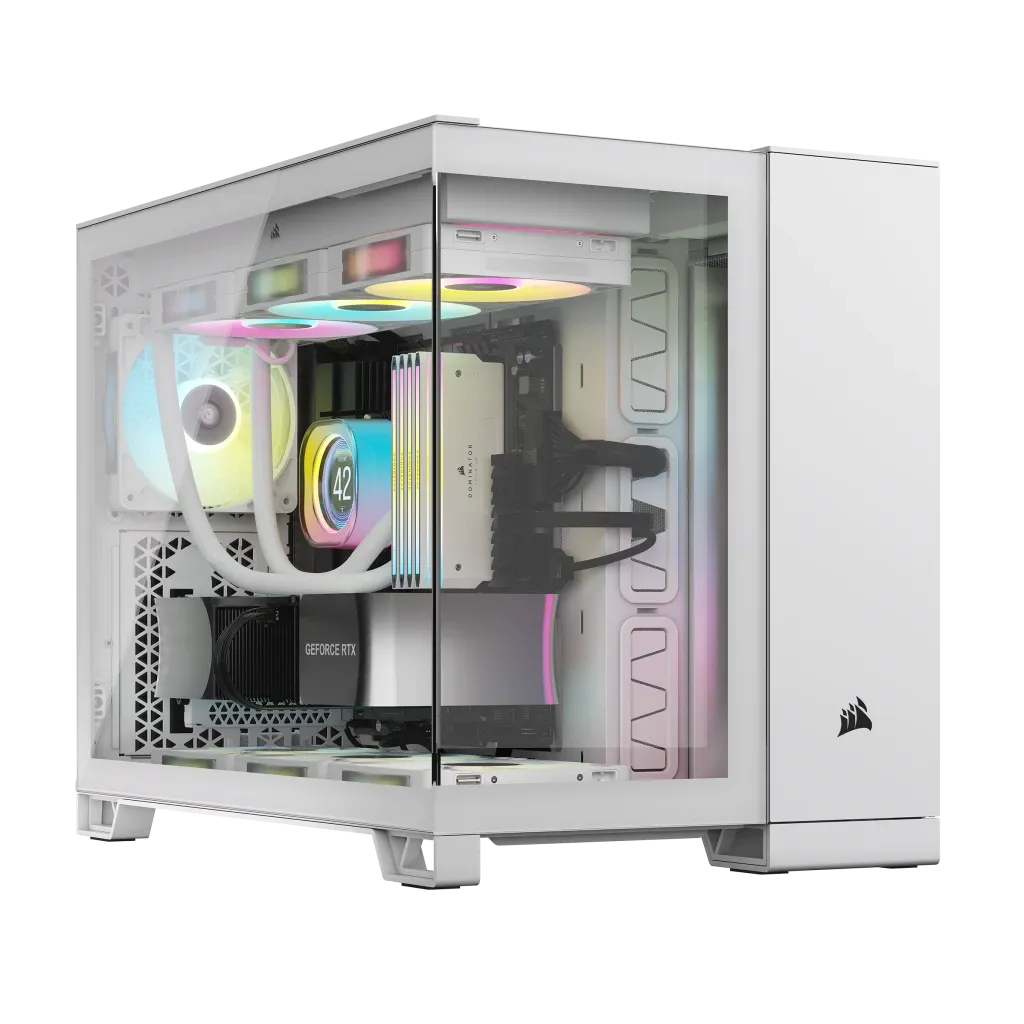 Corsair 2500X RGB, Micro Tower, PC, White, ATX, 120,140,240,280,360 mm, 304 mm