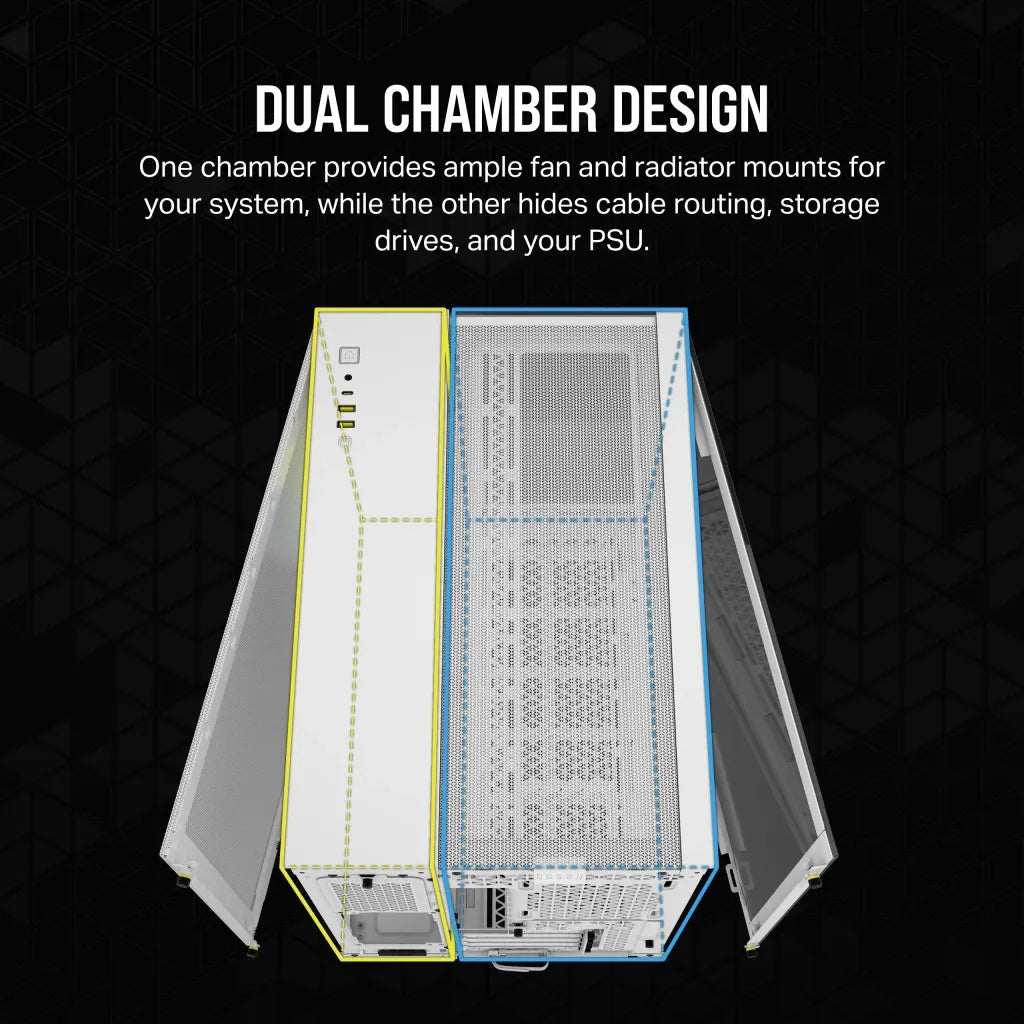 Corsair 2500X RGB, Micro Tower, PC, White, ATX, 120,140,240,280,360 mm, 304 mm