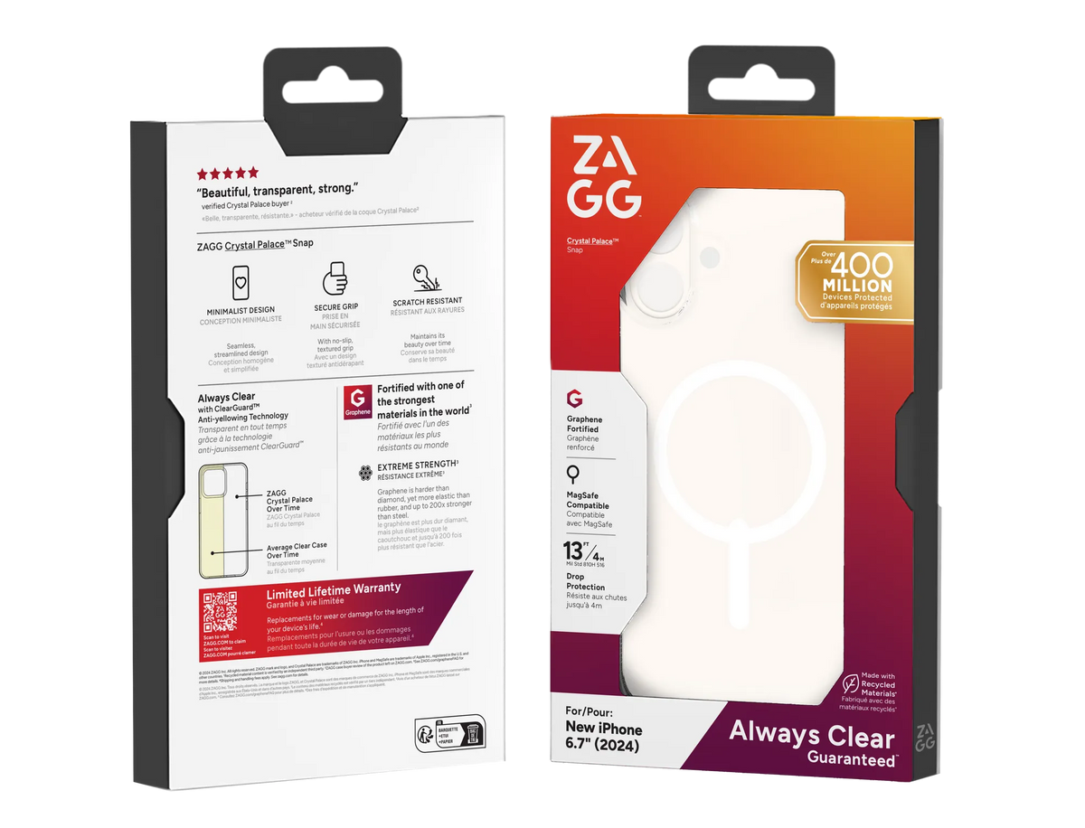 ZAGG Cases Crystal Palace Snap Apple iP16 Plus  Clear