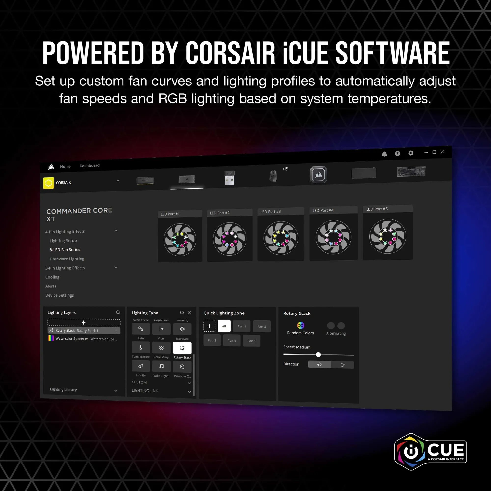 Corsair iCUE Commander Core XT, 6 channels, Black, 4-pin connector, 126 g