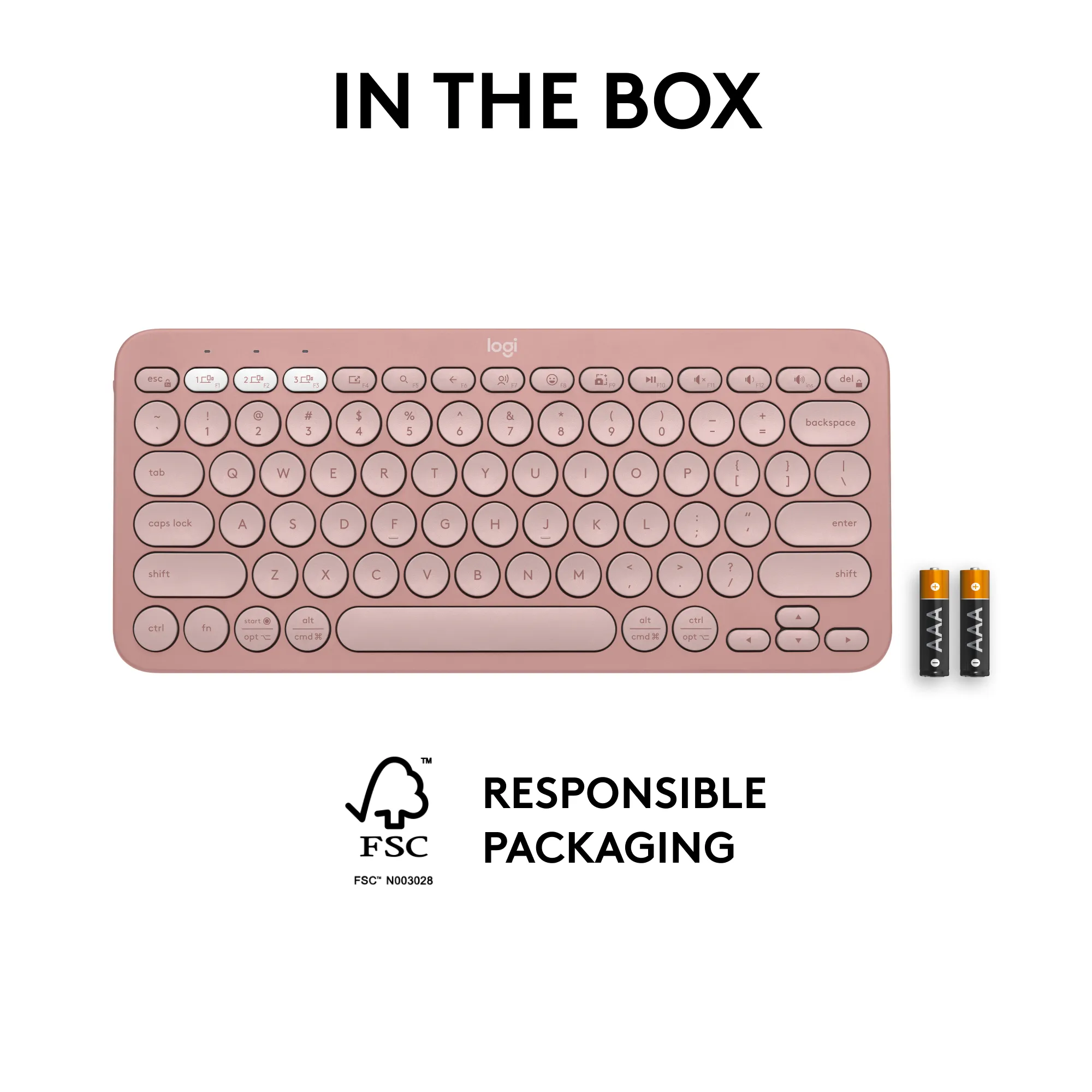 LOGI Pebble Keys 2 K380s - TONAL ROSE - US INT'L - BT