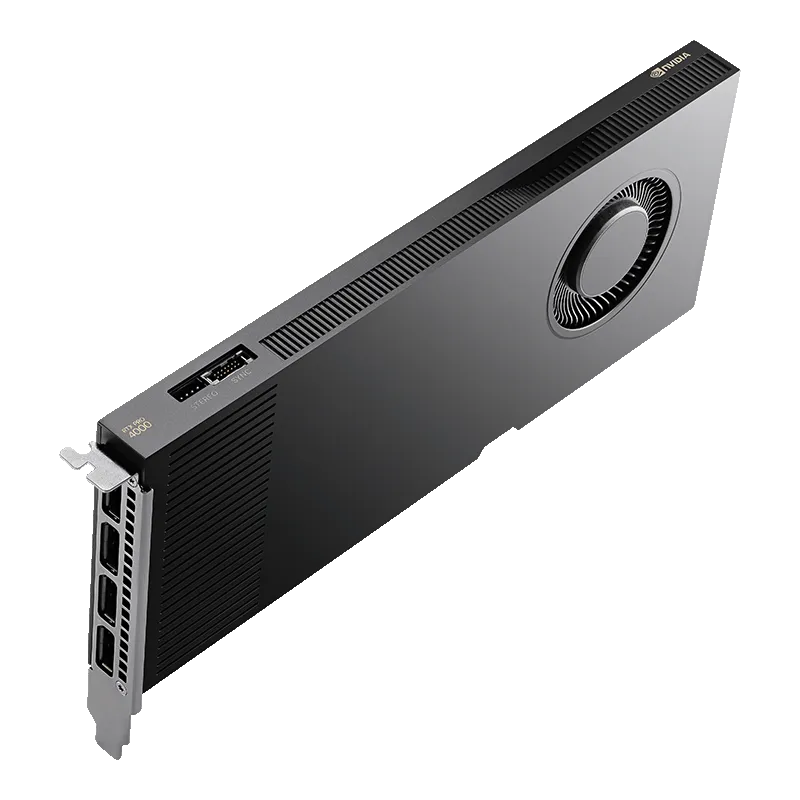PNY NVIDIA RTX PRO 4000 Blackwell PCI-Express x16 Gen 5.0; 24 GB GDDR7 ECC 192-bit; 672 GB/s 140W; 4x DP 2.1b; Single Slot