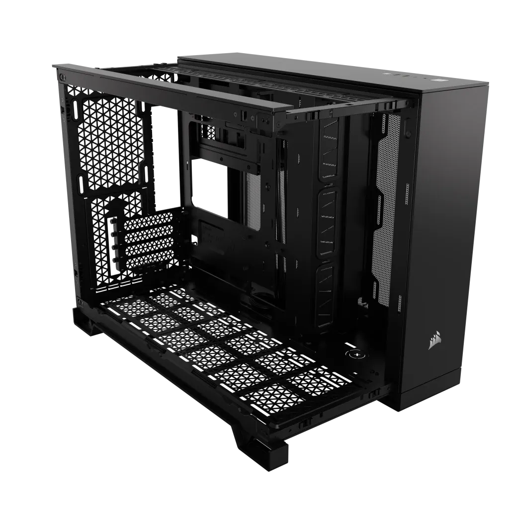 iCUE 2500X Micro ATX Black Dual Chamber PC Case; 2x 2.5'' Drive Bays; 2x 3.5''; Up to 360mm Radiator compatible