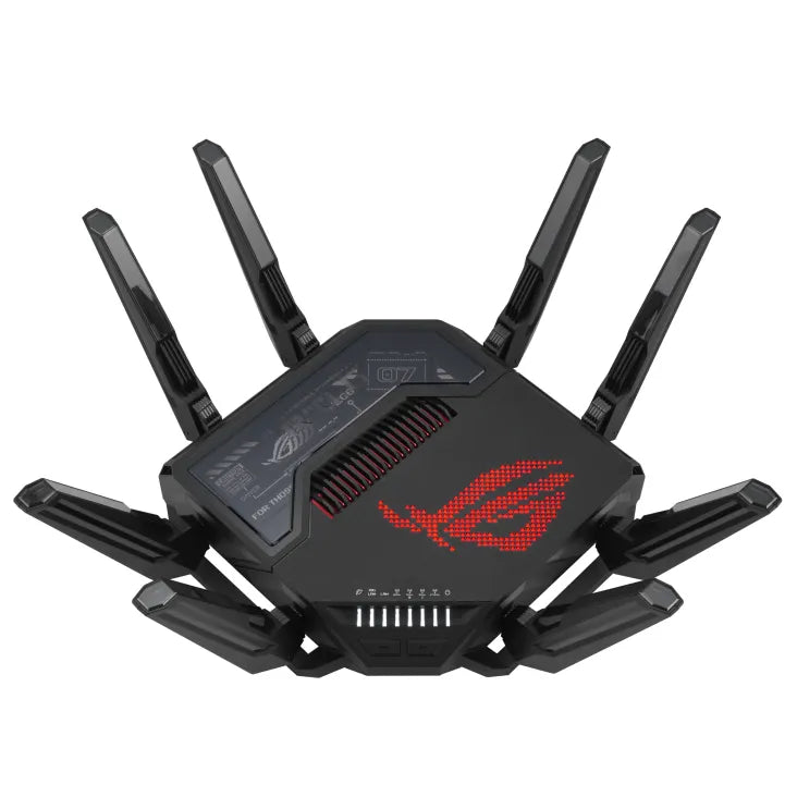 ASUS ROG Rapture GT-BE98, Wi-Fi 7 (802.11be), Quad-band (2.4 GHz / 5 GHz-1 / 5 GHz-2 / 6 GHz), Ethernet LAN, Black, Tabletop router