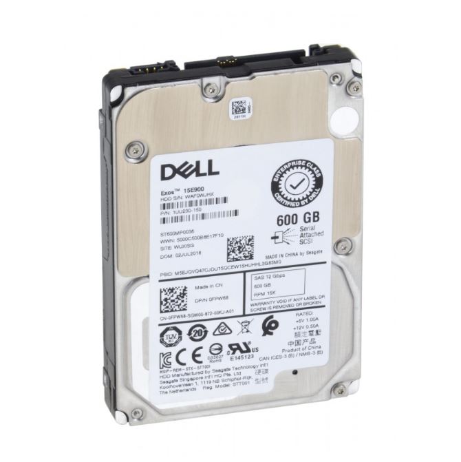 600GB Dell /Seagate, 15K RPM, 12Gbs, 2.5", SAS, SERVER HDD Hard Drive