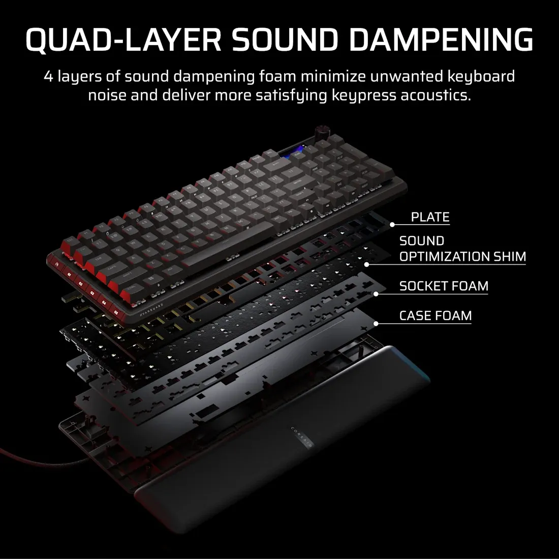 Corsair VANGUARD PRO 96% Hall Effect Gaming Keyboard - MGX Hyperdrive magnetic switches - Black.