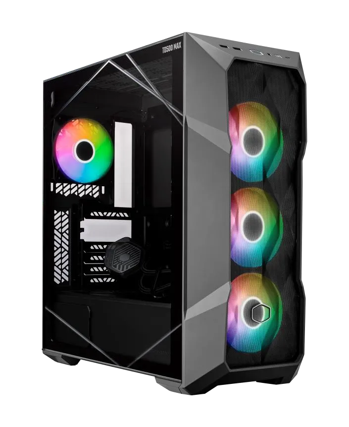 Cooler Master TD500 MAX, Full Tower, PC, Black, ATX, micro ATX, Mini-ITX, Plastic, Steel, Tempered glass, Multi