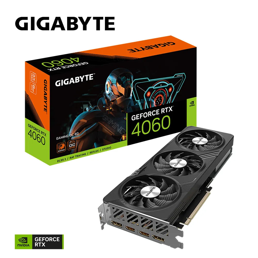 Gigabyte GeForce RTX­­ 4060 GAMING OC 8G, GeForce RTX­ 4060, 8 GB, GDDR6, 128 bit, 7680 x 4320 pixels, PCI Express 4.0