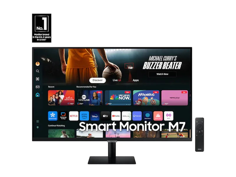 Samsung LS32DM702 32'' UHD Flat Smart Monitor (16:9) - 8ms (GTG); 3000:1 static; 3840 x 2160 resolution; 60Hz; 2 x 5W Speaker; T