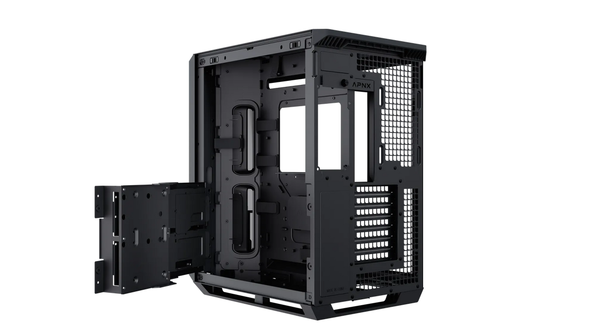 Aerocool APNX V1 premium Black mid-tower ATX case - Supports up to 10 fans -  6x2.5'' or 2x 3.5'' - 360mm radiator