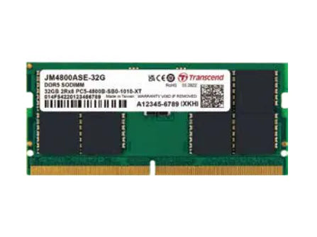 Transcend JetMemory JM4800ASE-32G, 32 GB, 1 x 32 GB, DDR5, 4800 MHz, 262-pin SO-DIMM