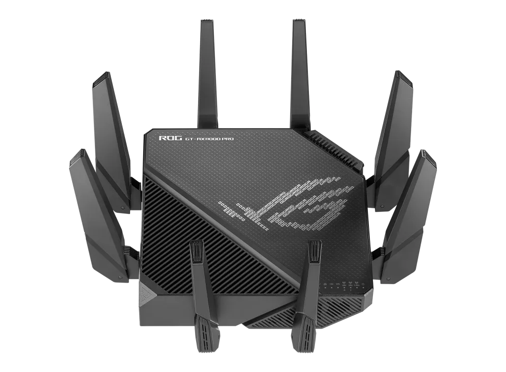 ASUS ROG Rapture GT-AX11000 Pro, Wi-Fi 6 (802.11ax), Tri-band (2.4 GHz / 5 GHz / 5 GHz), Ethernet LAN, Black, Tabletop router