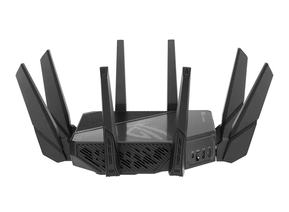 ASUS ROUTER/Gaming/2.4GHz 4x4 upto 1148Mbps/5GHz-2 4x4 upto 4808Mbps/2xWAN/4xLAN/2xUSB/AiMesh/AiProtection/VPN/90IG0720-MU2A00