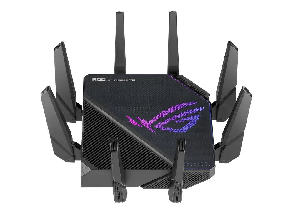 ASUS ROG Rapture GT-AX11000 Pro, Wi-Fi 6 (802.11ax), Tri-band (2.4 GHz / 5 GHz / 5 GHz), Ethernet LAN, Black, Tabletop router