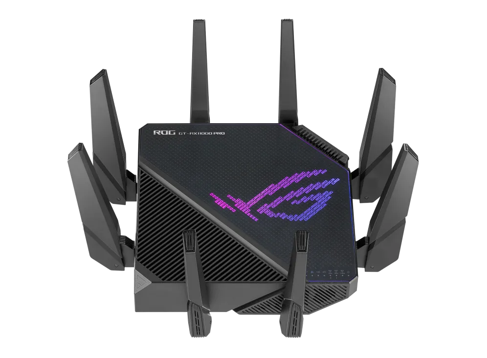 ASUS ROG Rapture GT-AX11000 Pro, Wi-Fi 6 (802.11ax), Tri-band (2.4 GHz / 5 GHz / 5 GHz), Ethernet LAN, Black, Tabletop router