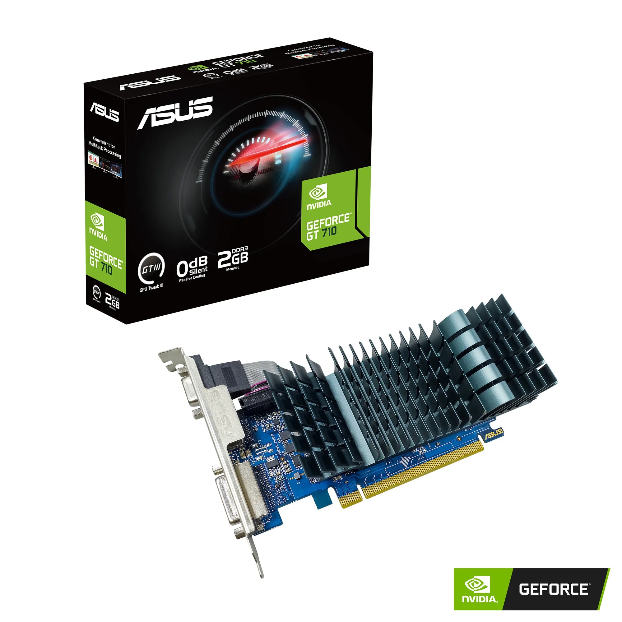 ASUS GT710-SL-2GD3-BRK-EVO, GeForce GT 710, 2 GB, GDDR3, 64 bit, 2560 x 1600 pixels, PCI Express 2.0