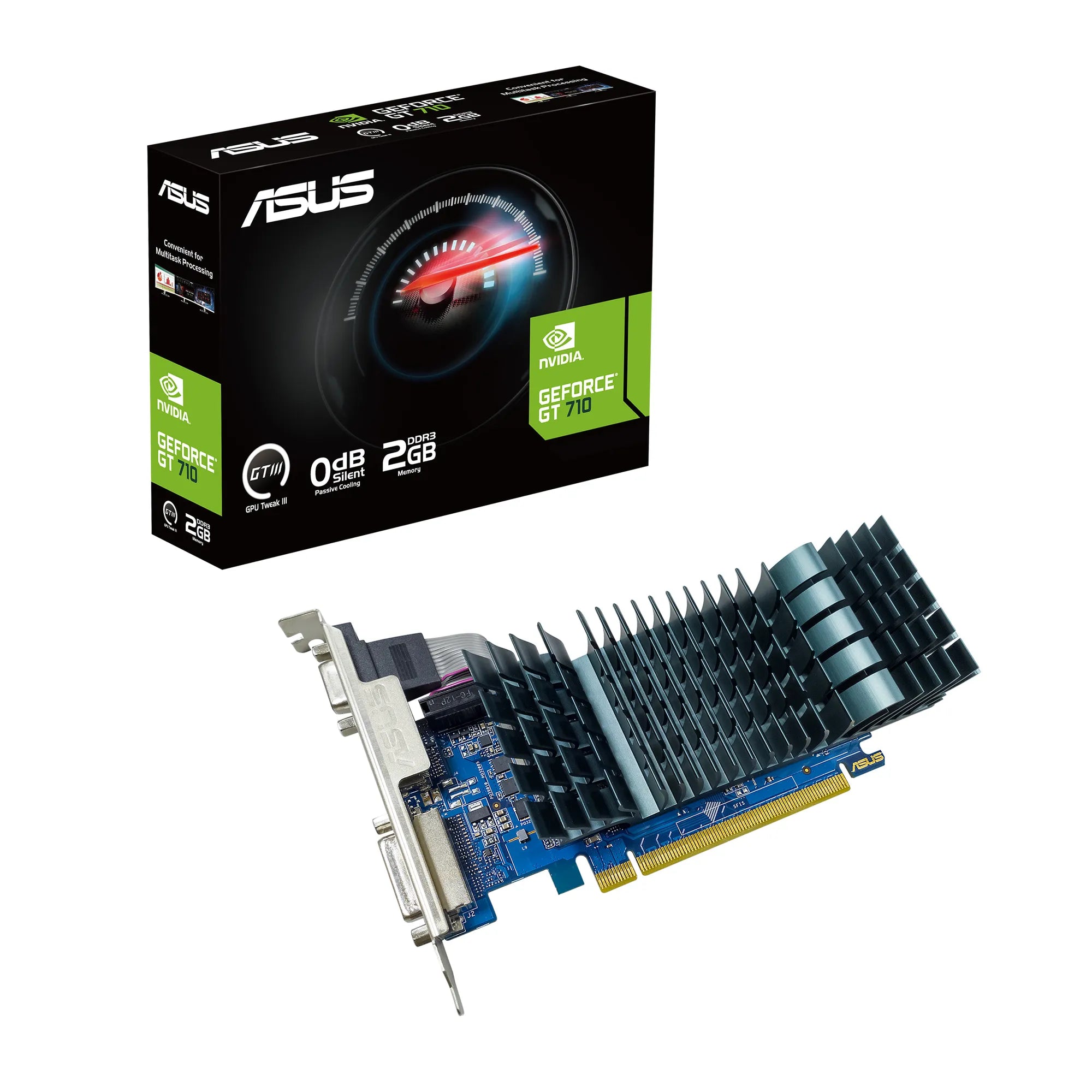 ASUS GT710-SL-2GD3-BRK-EVO, GeForce GT 710, 2 GB, GDDR3, 64 bit, 2560 x 1600 pixels, PCI Express 2.0