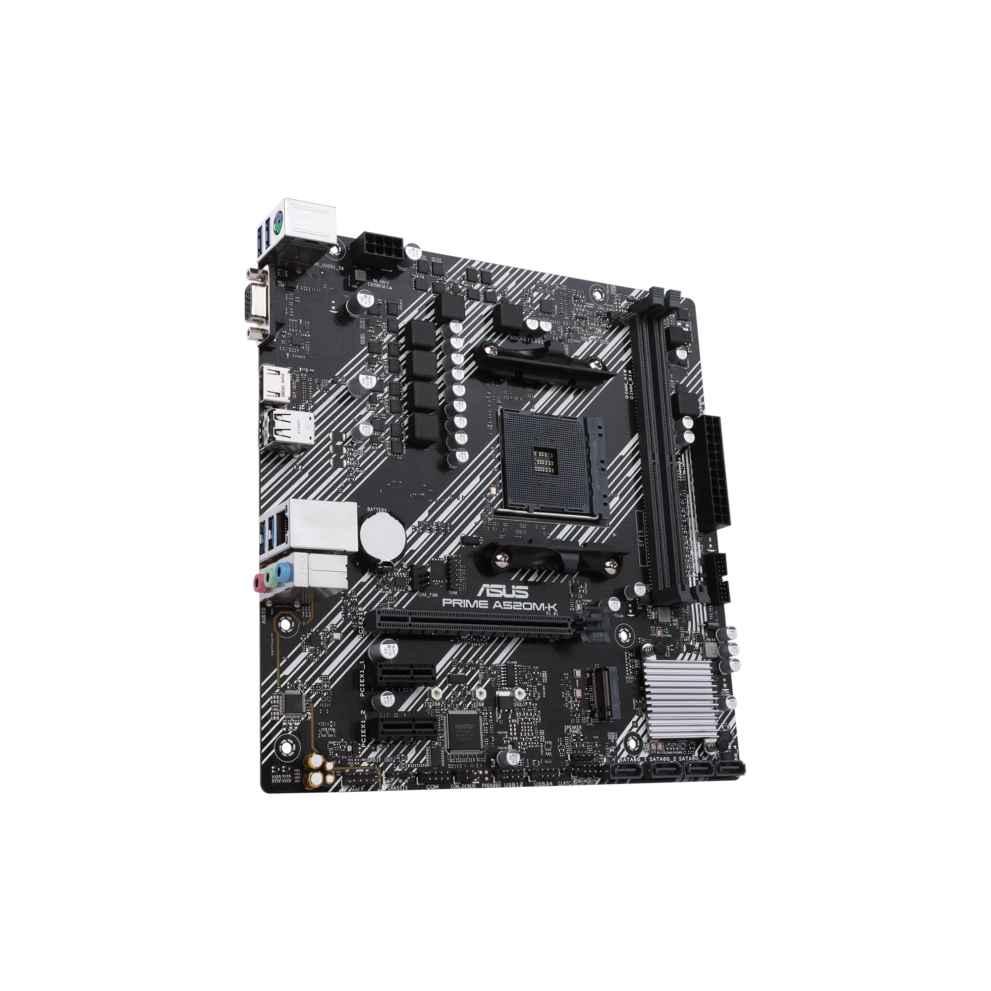 ASUS PRIME A520M-K, AMD, Socket AM4, AMD Ryzen™ 3, AMD Ryzen™ 5, AMD Ryzen™ 7, Socket AM4, DDR4-SDRAM, 64 GB