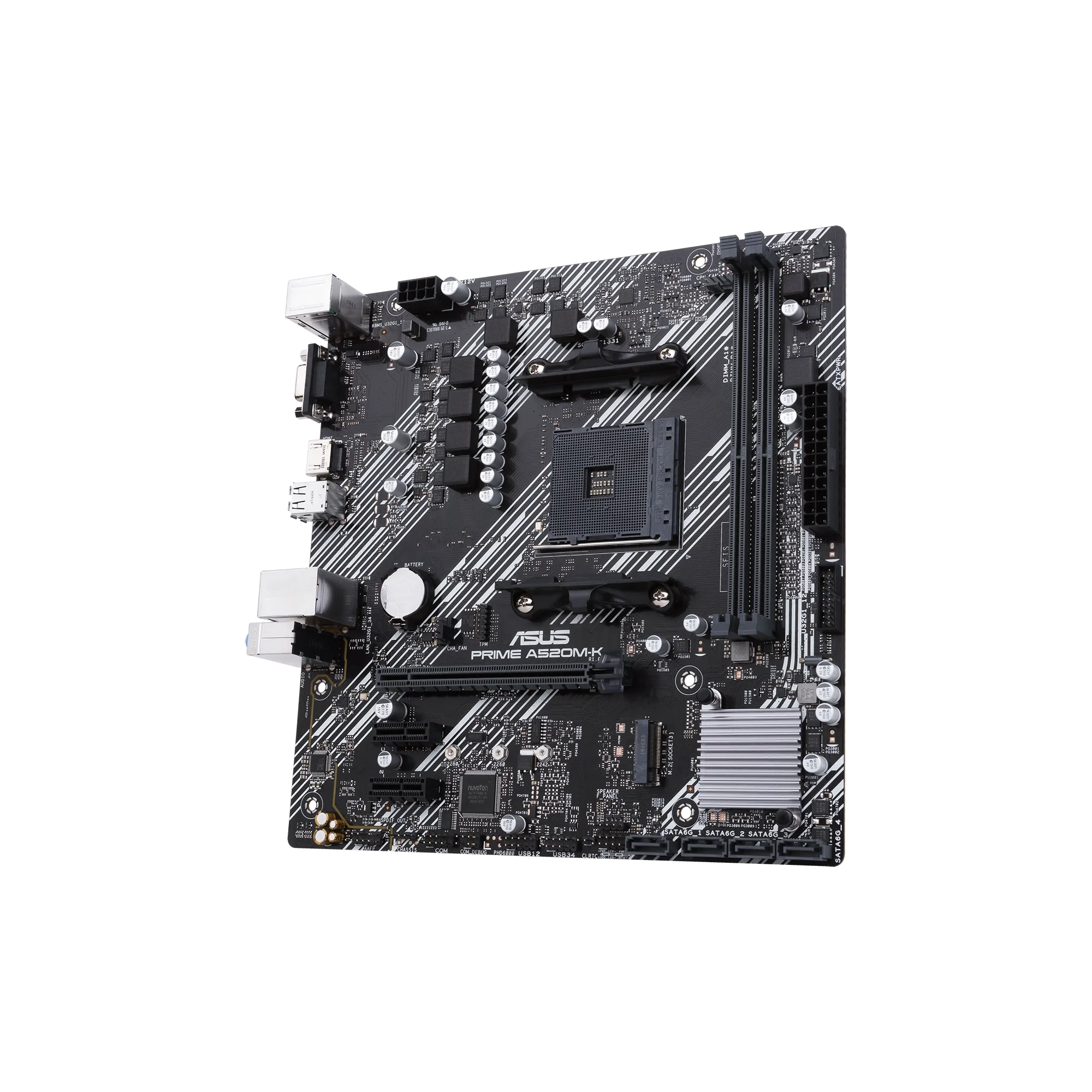 ASUS PRIME A520M-K, AMD, Socket AM4, AMD Ryzen™ 3, AMD Ryzen™ 5, AMD Ryzen™ 7, Socket AM4, DDR4-SDRAM, 64 GB