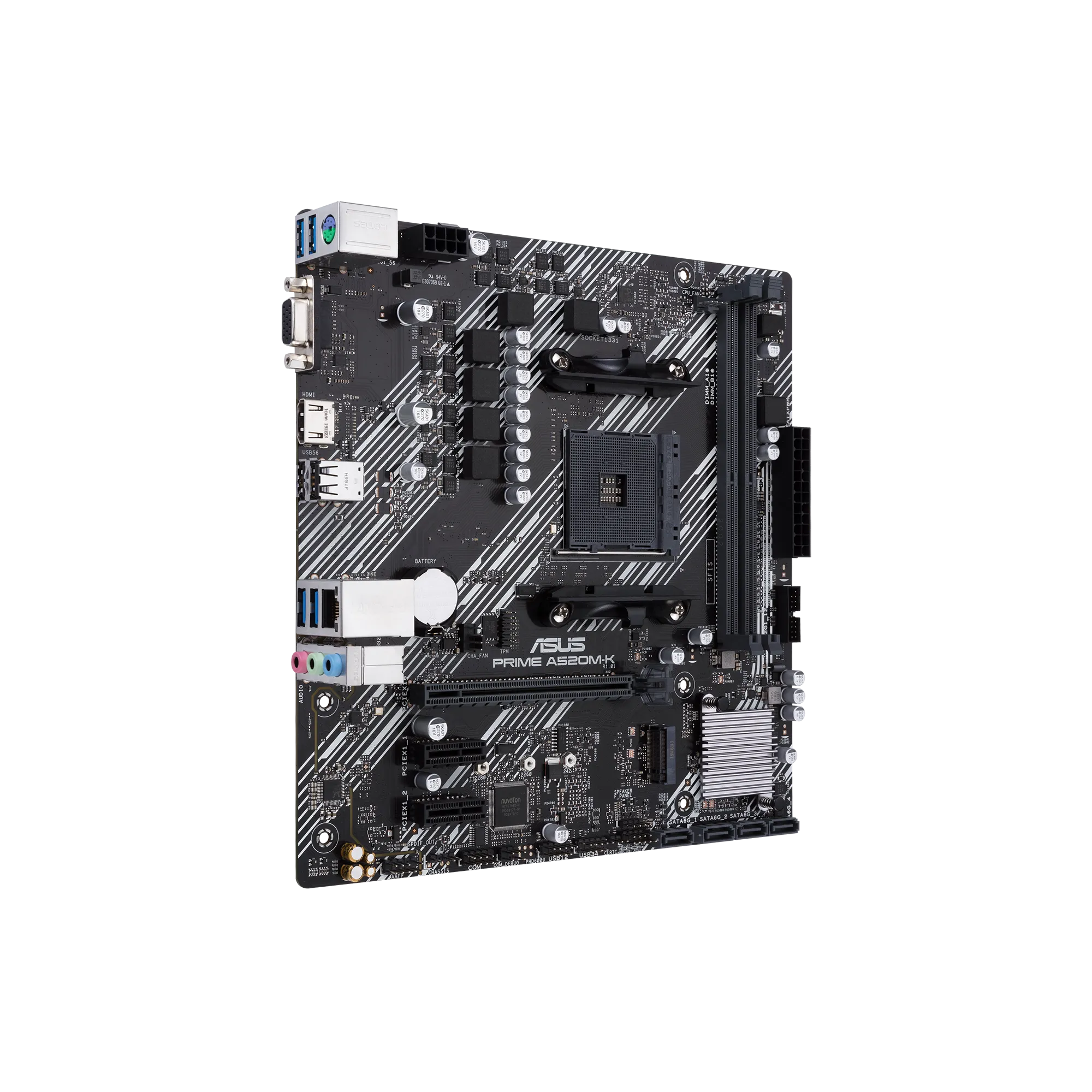 ASUS PRIME A520M-K, AMD, Socket AM4, AMD Ryzen™ 3, AMD Ryzen™ 5, AMD Ryzen™ 7, Socket AM4, DDR4-SDRAM, 64 GB