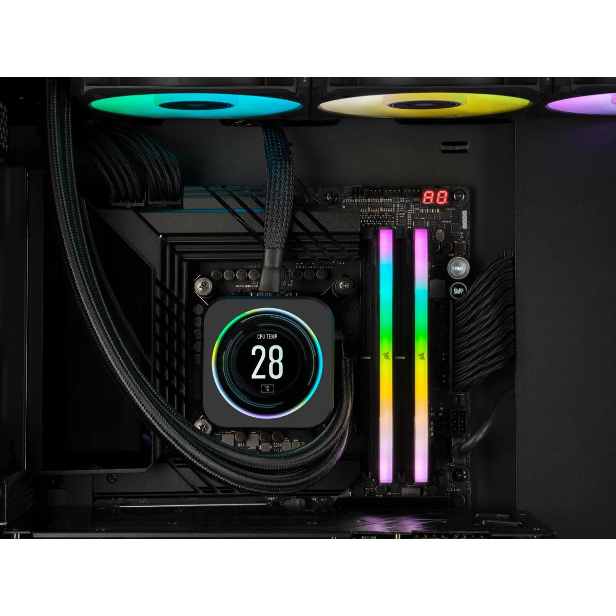 Corsair Vengeance RGB CMH32GX5M2E6000C36, 32 GB, 2 x 16 GB, DDR5, 6000 MHz, 288-pin DIMM, Black