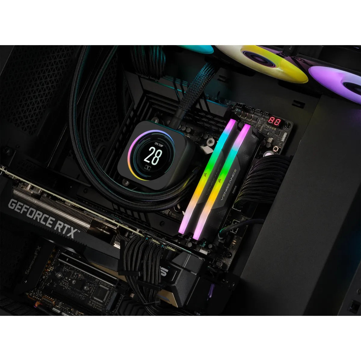 Corsair Vengeance RGB CMH32GX5M2E6000C36, 32 GB, 2 x 16 GB, DDR5, 6000 MHz, 288-pin DIMM, Black