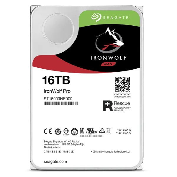 Seagate IronWolf Pro ST16000NT001, 3.5", 16000 GB, 7200 RPM