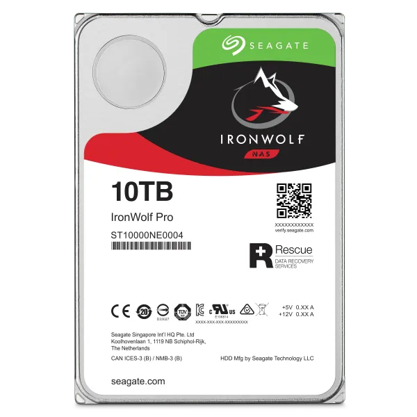 Seagate IronWolf Pro ST10000NT001, 10 TB, 7200 RPM, 256 MB, 3.5"