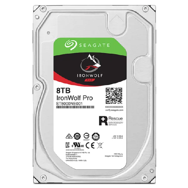 Seagate IronWolf Pro ST8000NT001, 8 TB, 7200 RPM, 256 MB, 3.5", Serial ATA III