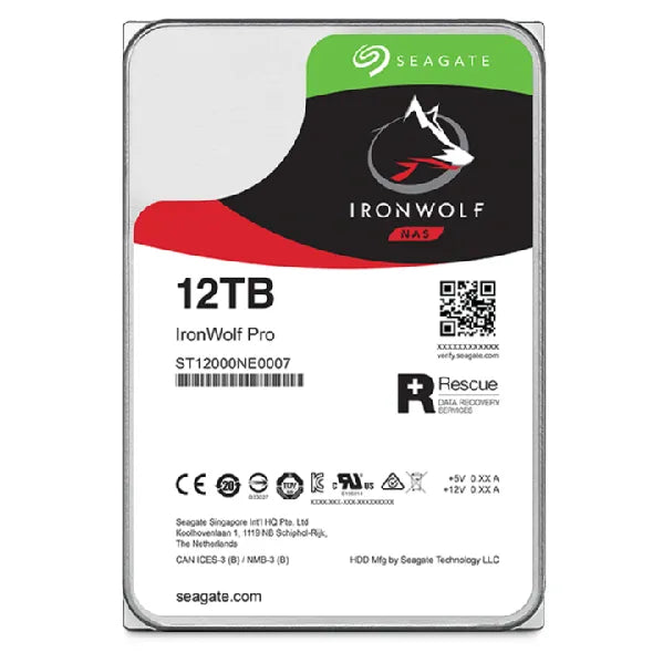 Seagate IronWolf Pro ST12000NT001, 3.5", 12000 GB, 7200 RPM