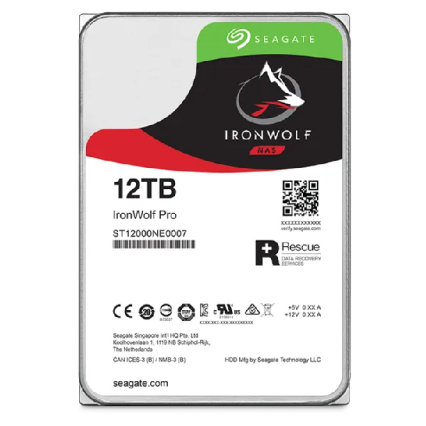 Seagate IronWolf Pro ST12000NT001, 12 TB, 7200 RPM, 256 MB, 3.5", Serial ATA III