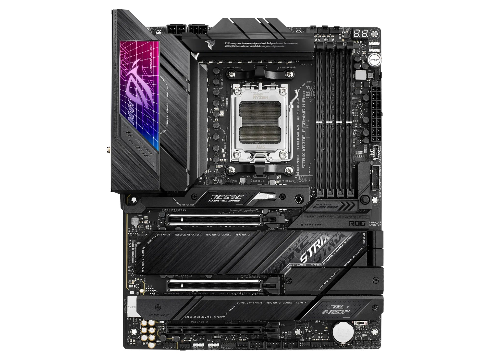 ASUS ROG STRIX X670E-E GAMING WIFI, AMD, Socket AM5, AMD Ryzen™ 7, DDR5-SDRAM, 128 GB, DIMM