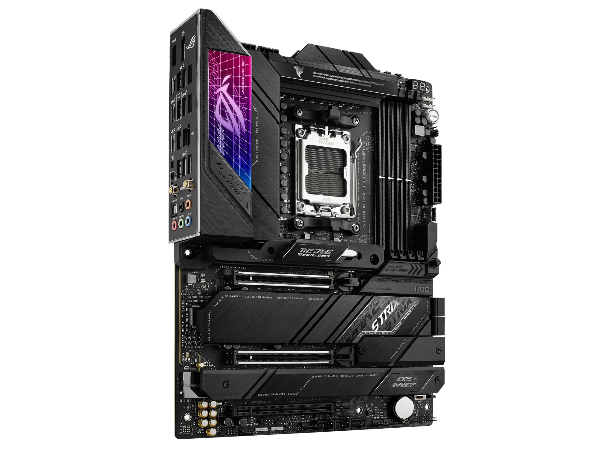 ASUS ROG STRIX X670E-E GAMING WIFI, AMD, Socket AM5, AMD Ryzen™ 7, DDR5-SDRAM, 128 GB, DIMM