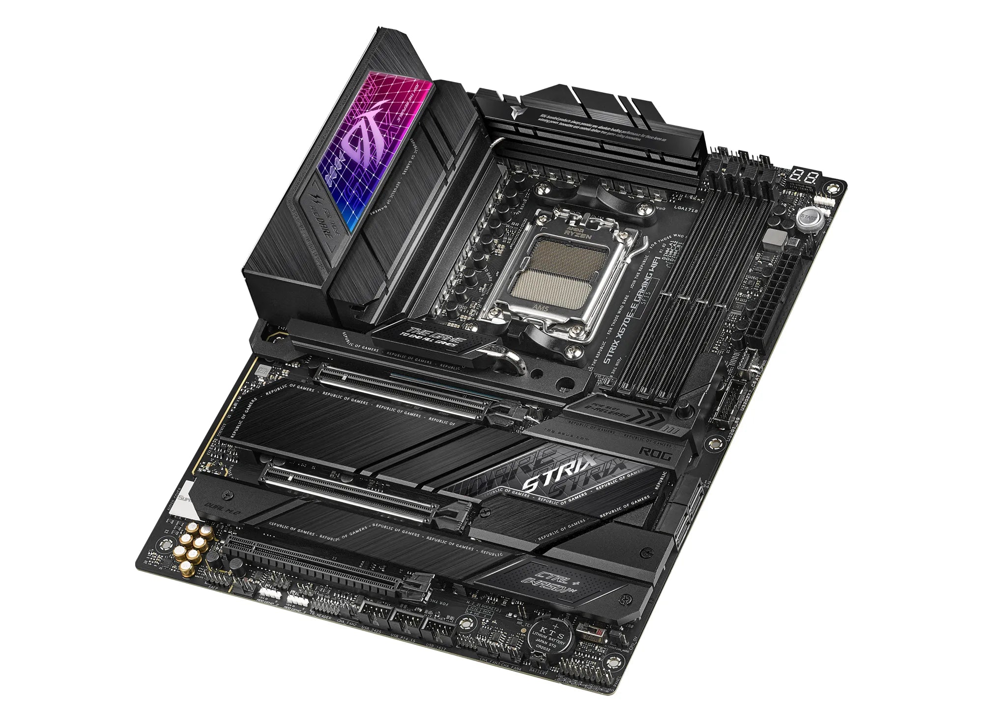 ASUS ROG STRIX X670E-E GAMING WIFI, AMD, Socket AM5, AMD Ryzen™ 7, DDR5-SDRAM, 128 GB, DIMM