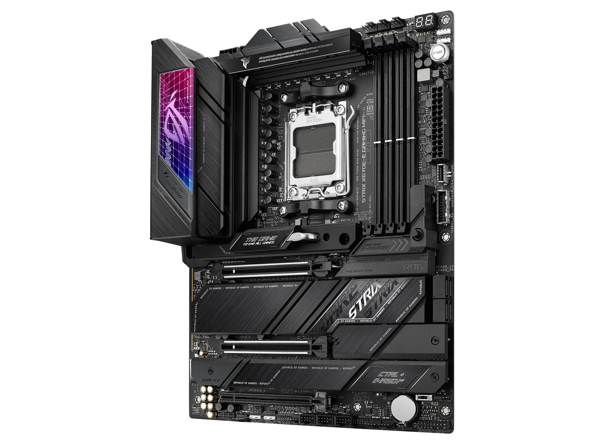 ASUS ROG STRIX X670E-E GAMING WIFI, AMD, Socket AM5, AMD Ryzen™ 7, DDR5-SDRAM, 128 GB, DIMM